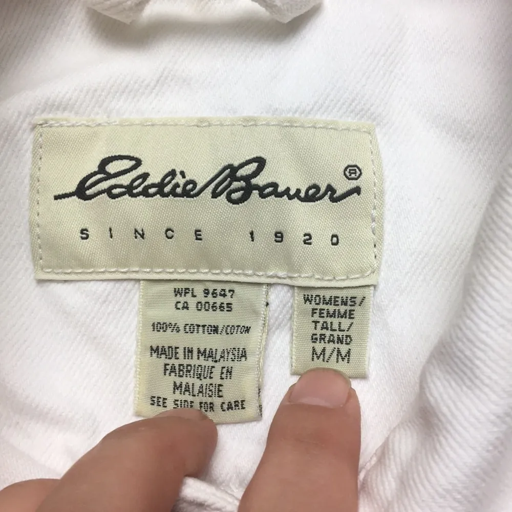 Eddie Bauer WHITE DENIM  CATALOGUE BUTTON UP JEAN JACKET - Image 3