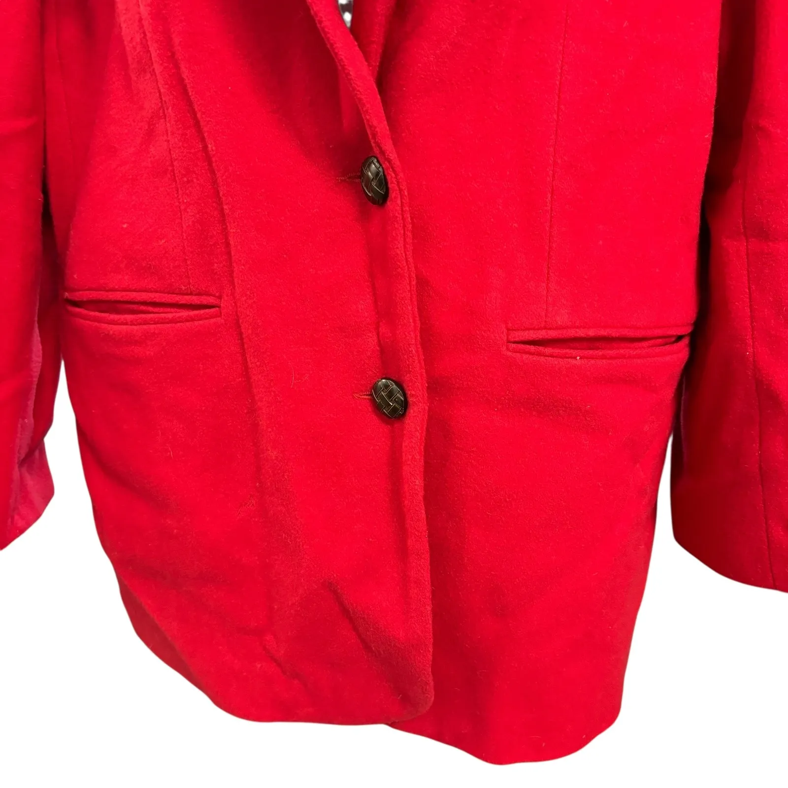 Hunt Club Merino Wool Blazer Classic Business Career Jacket‎ Red Size 10** - Image 4