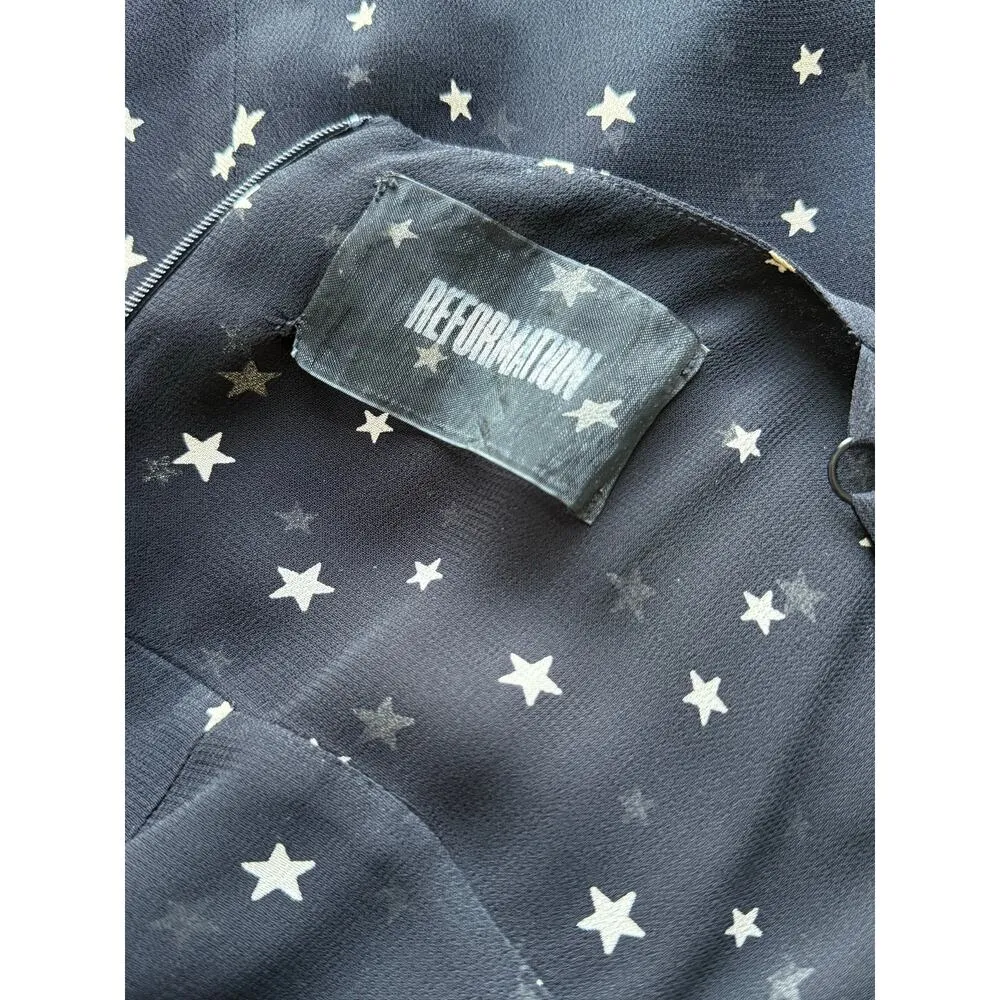 Reformation Lisa Star Pattern Slip Dress Size 2 - Image 6