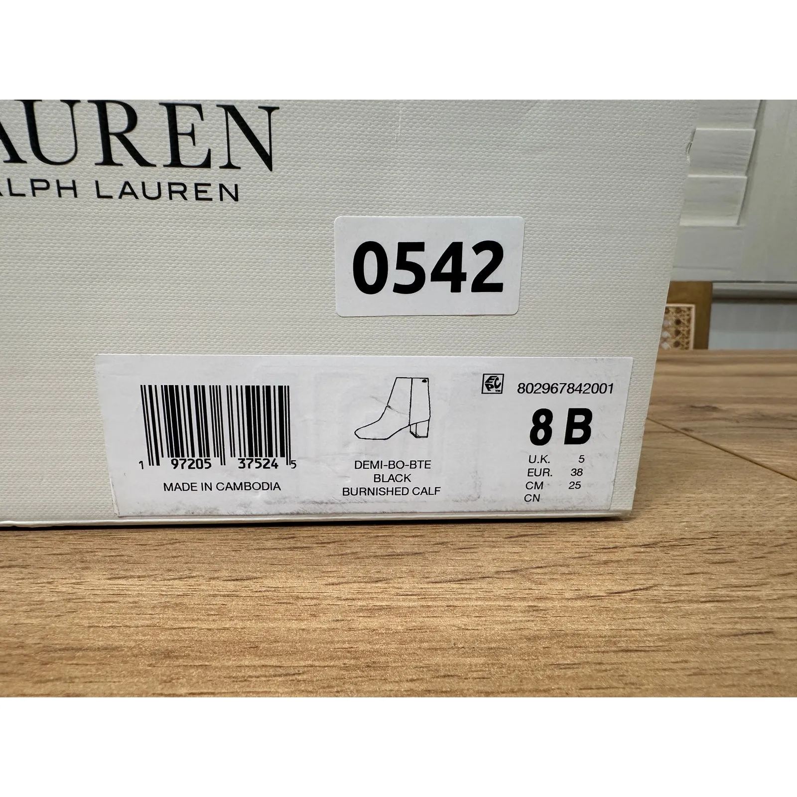 Lauren Ralph Lauren Women's Demi Black Booties Burnished Calf Leather Size 8 NIB - Image 16