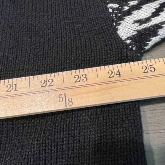 BP Womens Black Cardigan Zebra Print Sleeves Button‎ Front Extra Large Sweater - Image 7