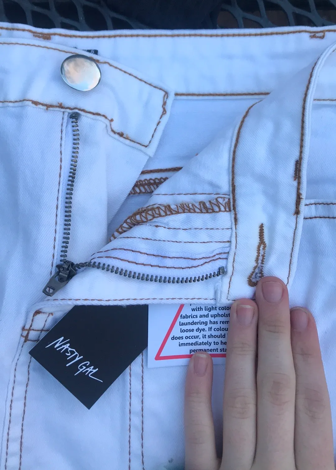 White Denim Mini Skirt - Image 5