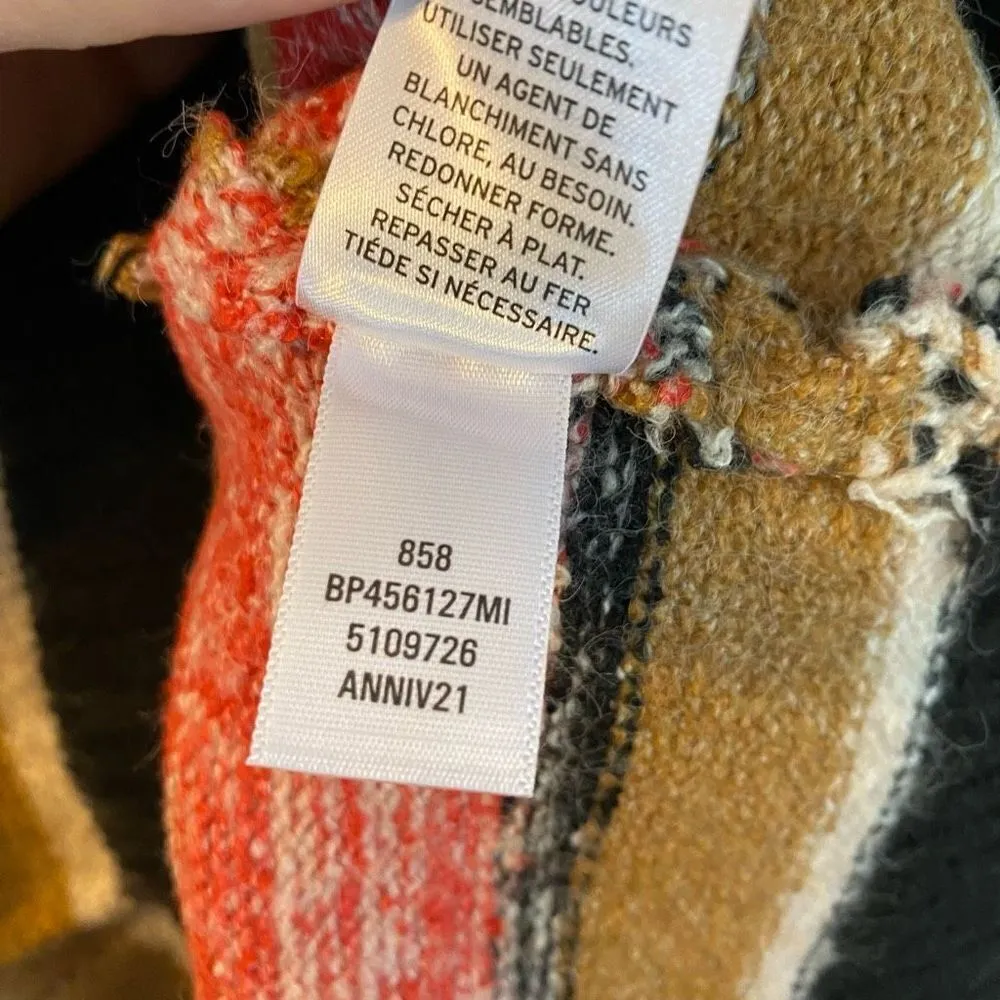 Nordstrom Sweaters Bp Black Pink Button V Neck Marl Stripe Crop Cardigan XS - Image 6