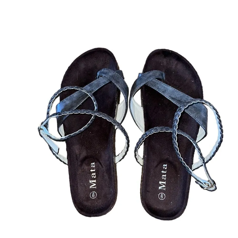 Mata Brown Faux Leather Strappy Sandals Size 9 - Image 2