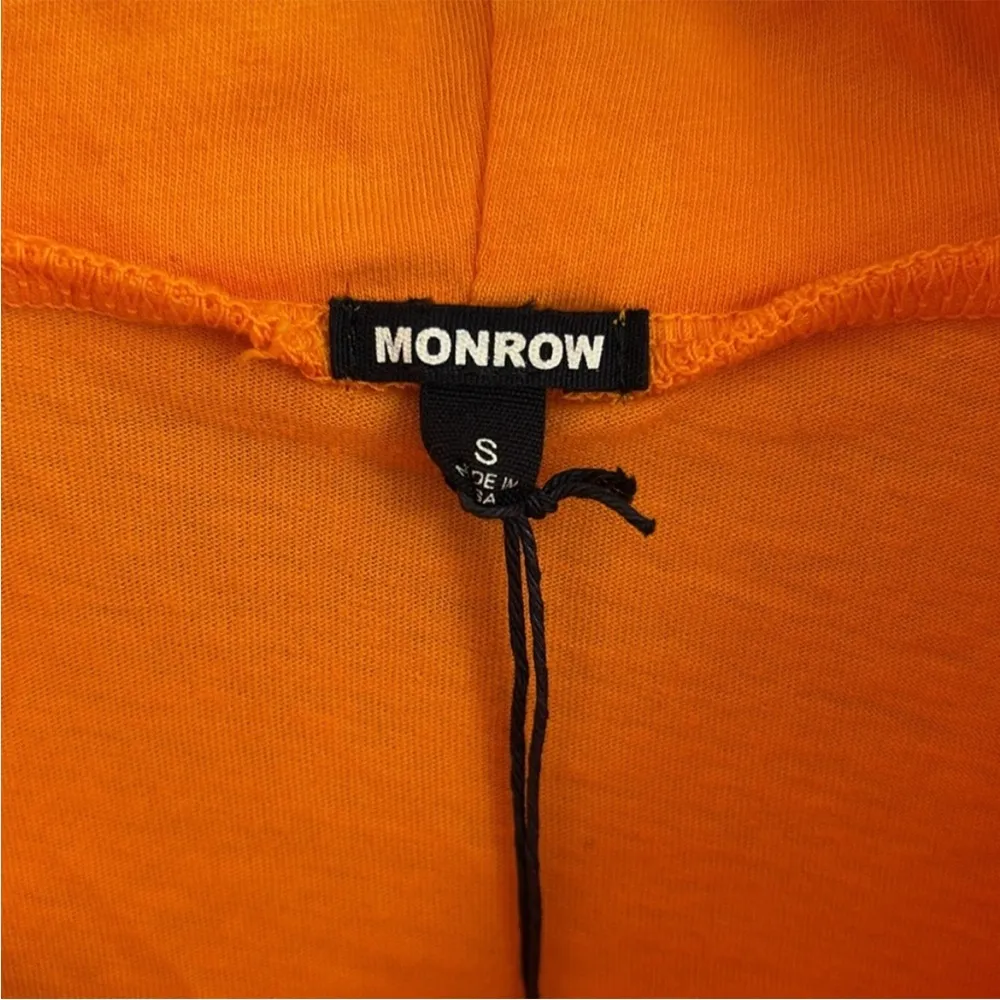 NWT Monrow Short Sleeve Mock Neck Top Orange Size Small - Image 3