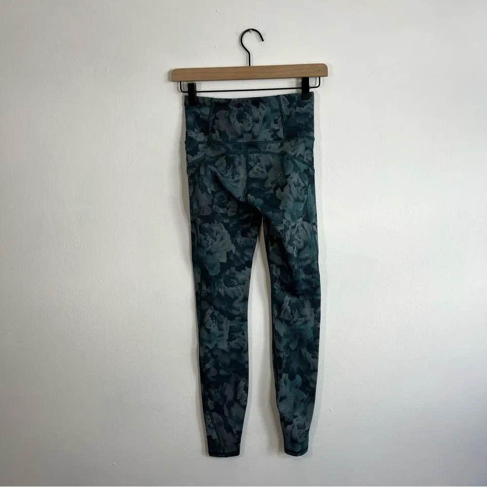 Athleta Rainier Tight Spliced Floral Green Leggings XXS - Image 7