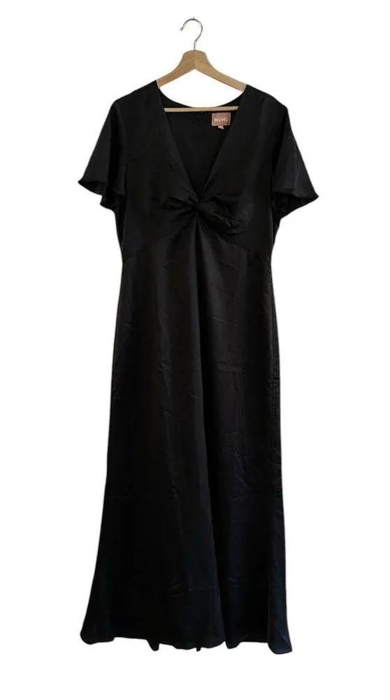 Show Me Your Mumu Rome Twist Gown in Black Luxe Satin XL - Image 3