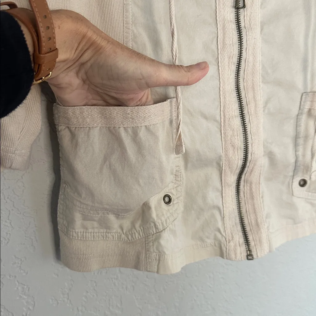 XCVI Wearables Fjord Jacket Cream Full Zip Pockets Mesh Net - Image 6