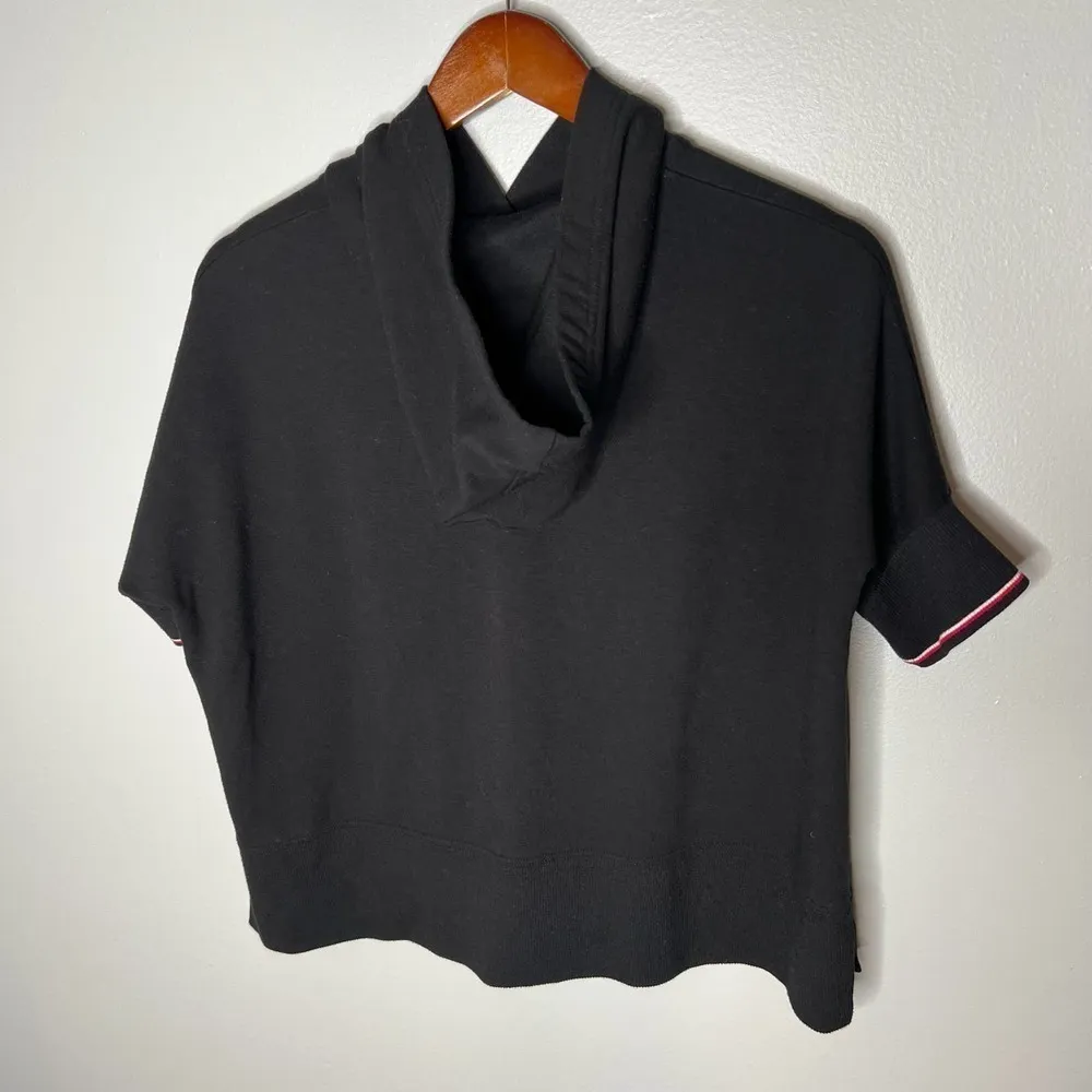 Tommy Hilfiger Sport Blusa BLACK Hoodie CROPPED T-SHIRT HOODIE pullover size XS - Image 2
