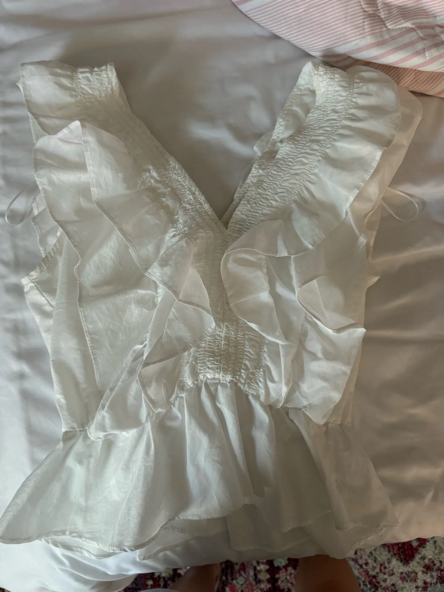 boutique white ruffle top - Image 2