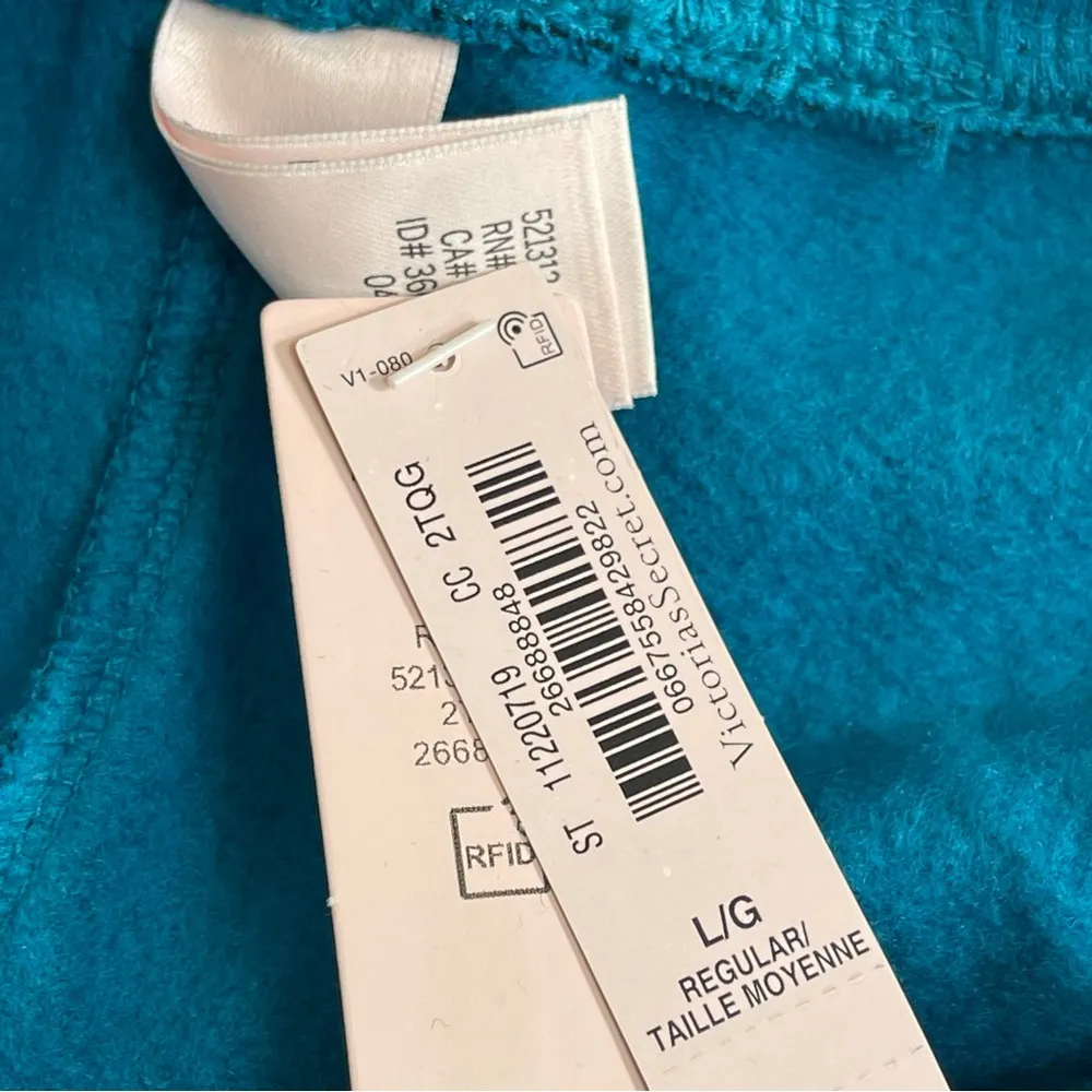 VICTORIA'S SECRET Cotton High-Rise Fleece Wide-Leg Lounge Pants Sweatshirt Set - Image 9