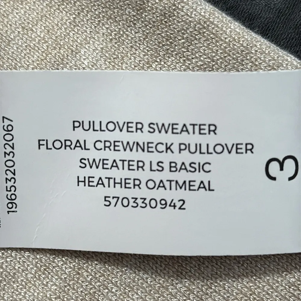 Chico’s size 3 (XL) pullover sweater floral crew neck pullover Heather oatmeal - Image 8