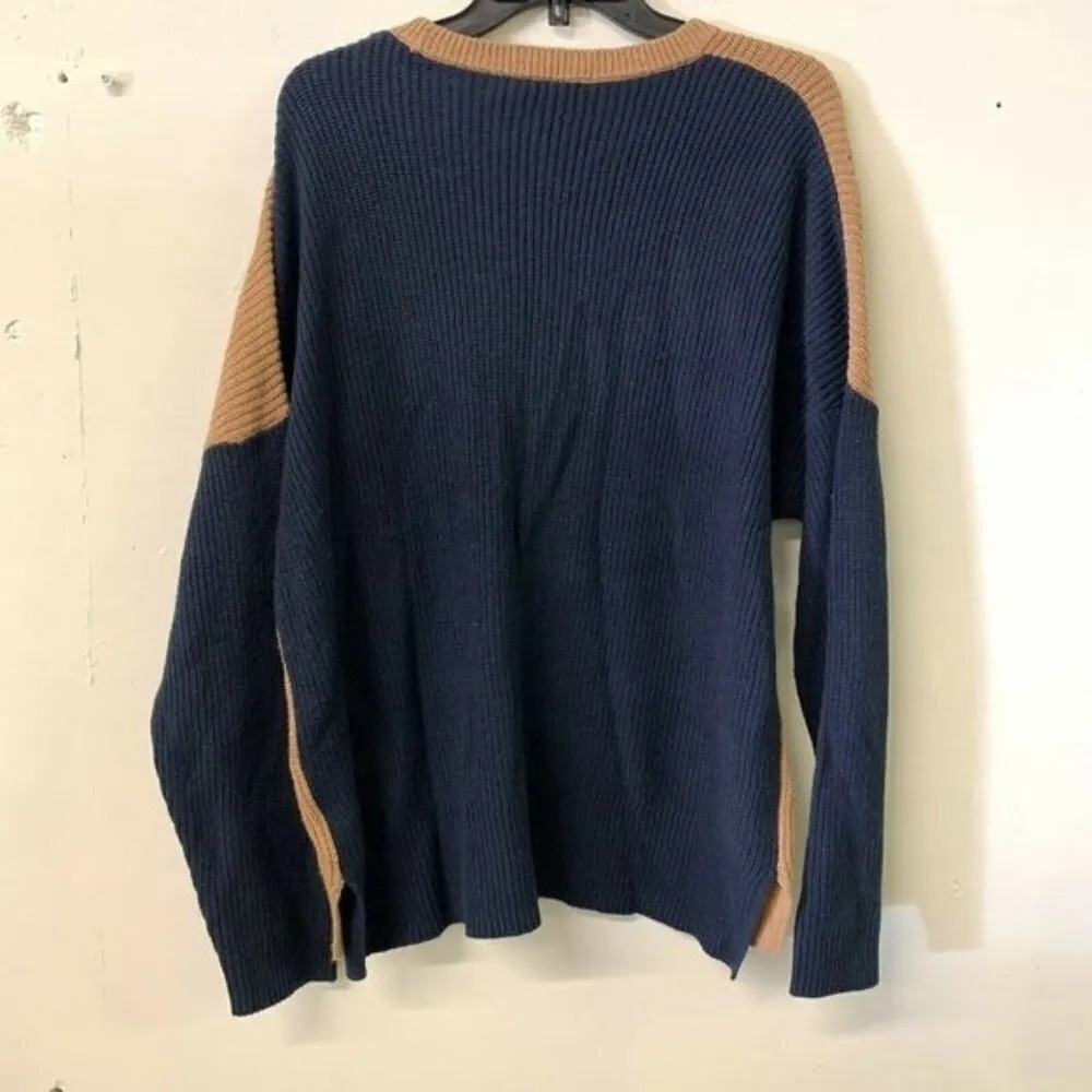 Madewell Womens Colorblock Thompson Pocket Pullover Boxy Sweater - Image 4