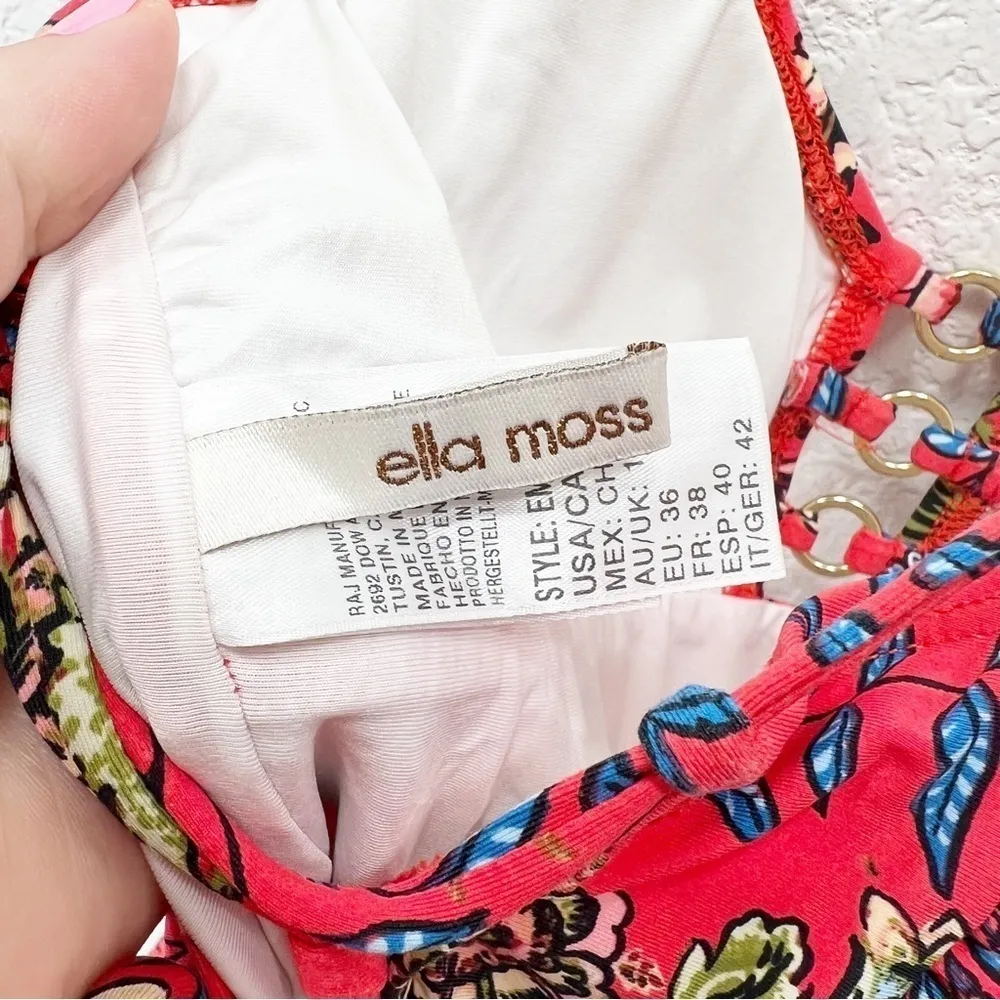 NEW Ella Moss Floral Romance One Piece Swimsuit Red Size Small S - Image 3
