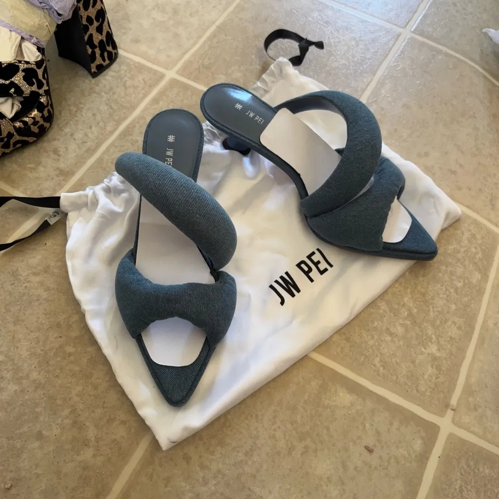 JW PEI Women's Denim Blue Mules - Image 2