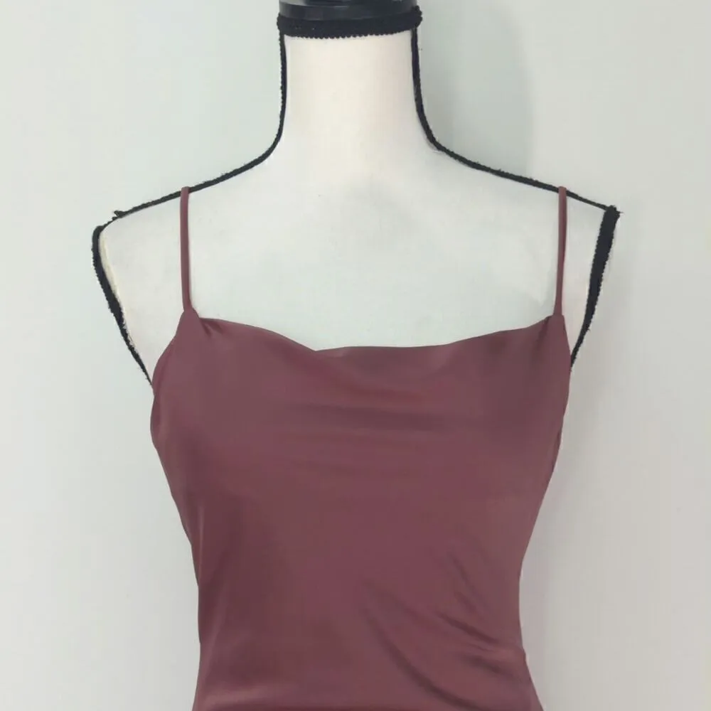 Illa‎ Illa Juanne Midi Slip Dress Mauve Asymmetrical Small NWT - Image 2
