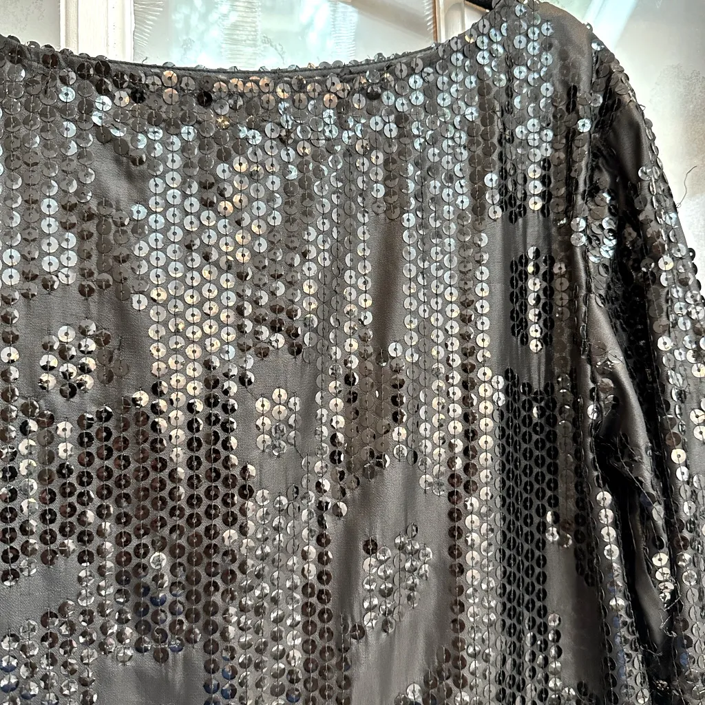 Malene Birger Black Sequin Formal Party Pullover Women's Top Blouse Size US 4 - Image 4