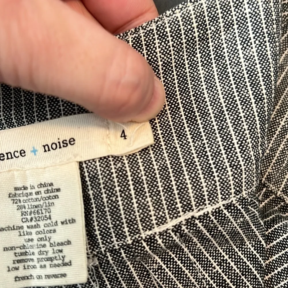 Silence + Noise Gray Pinstripe Cotton/Linen Mini Skirt Size 4 - Image 6
