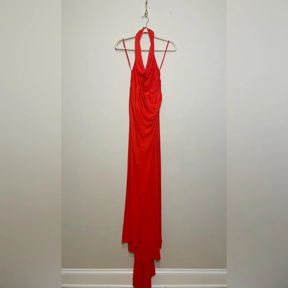 STAUD Julius Maxi Gathered Gown Red - Image 7