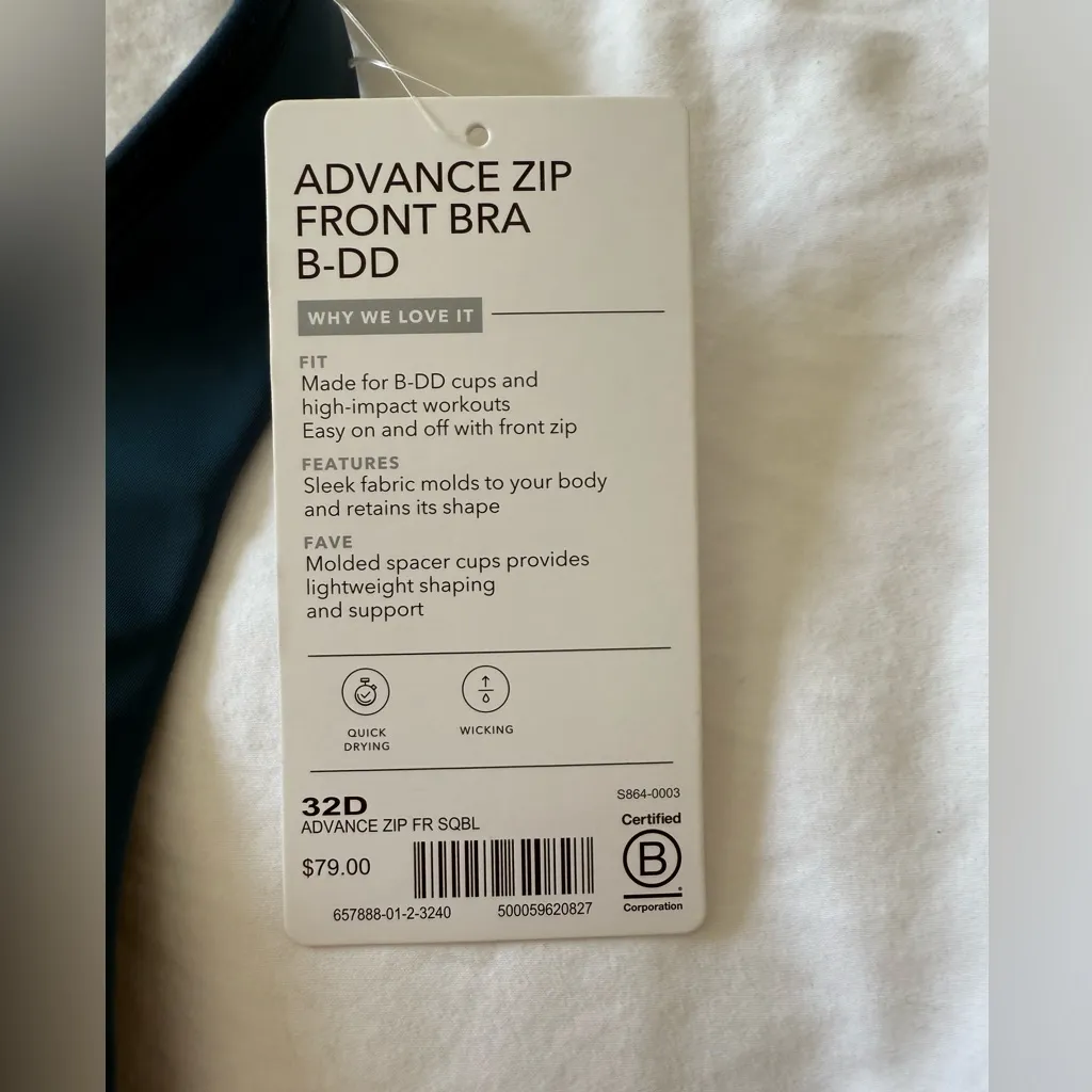 Athleta Advance Zip Front Sports Bra- NWT - Image 3