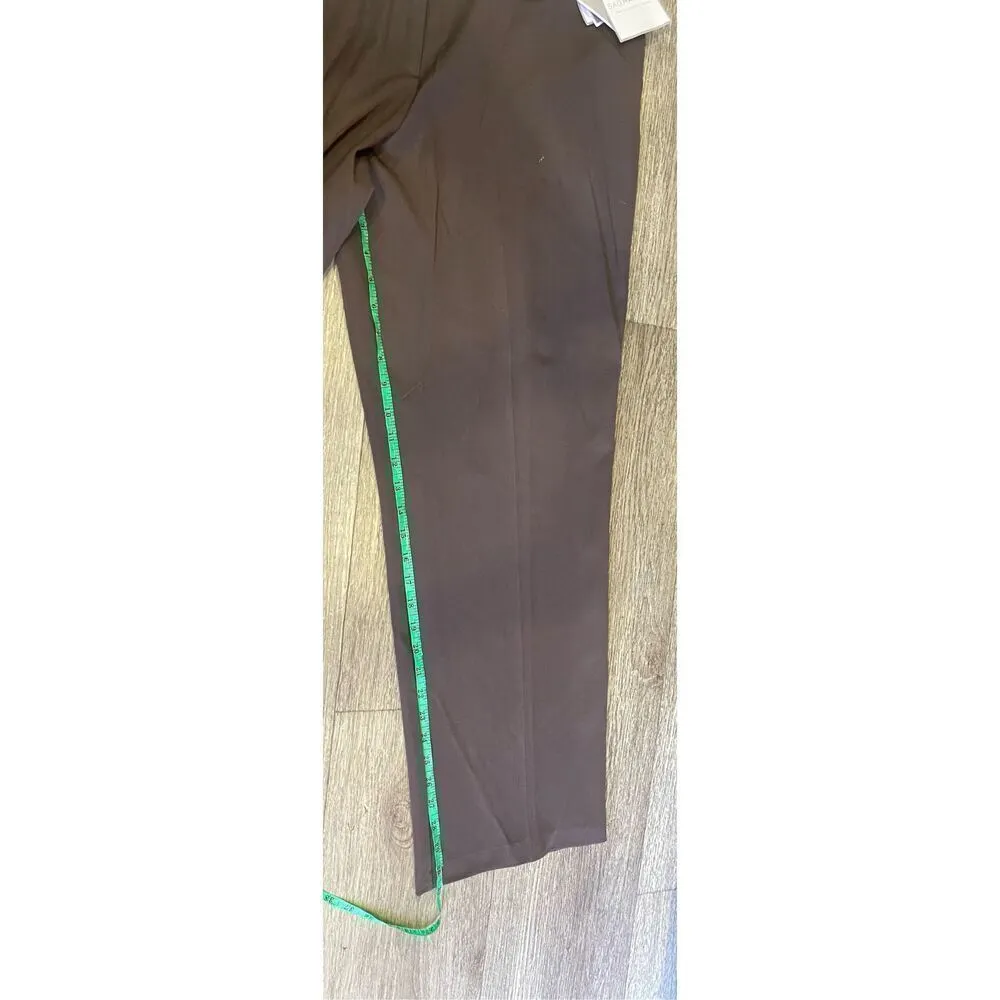 Sag Harbor Brown Comfort Stretch Dress Pants with Belt 16 New - Image 6