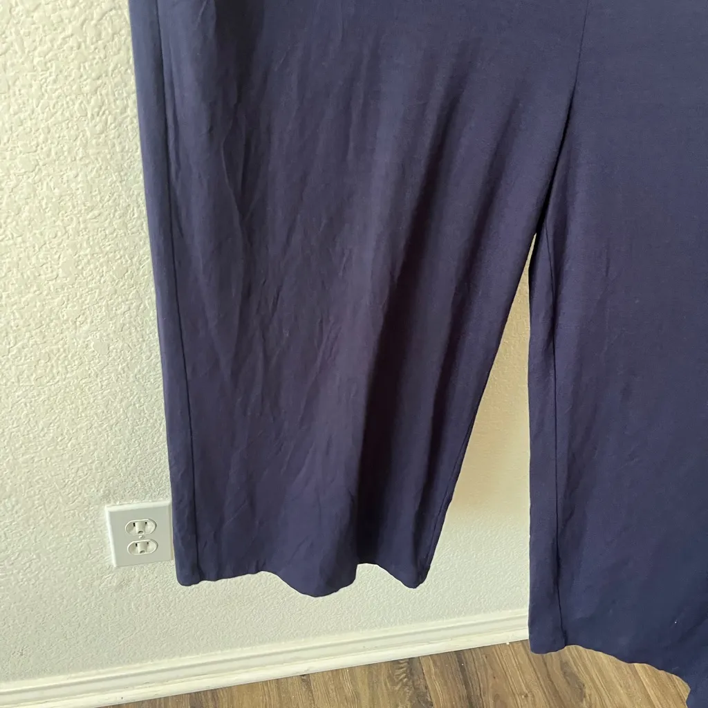 NEW EILEEN FISHER Jumpsuit Size PM‎ Blue Jersey Stretch Sleeveless Wide Leg Crop - Image 5