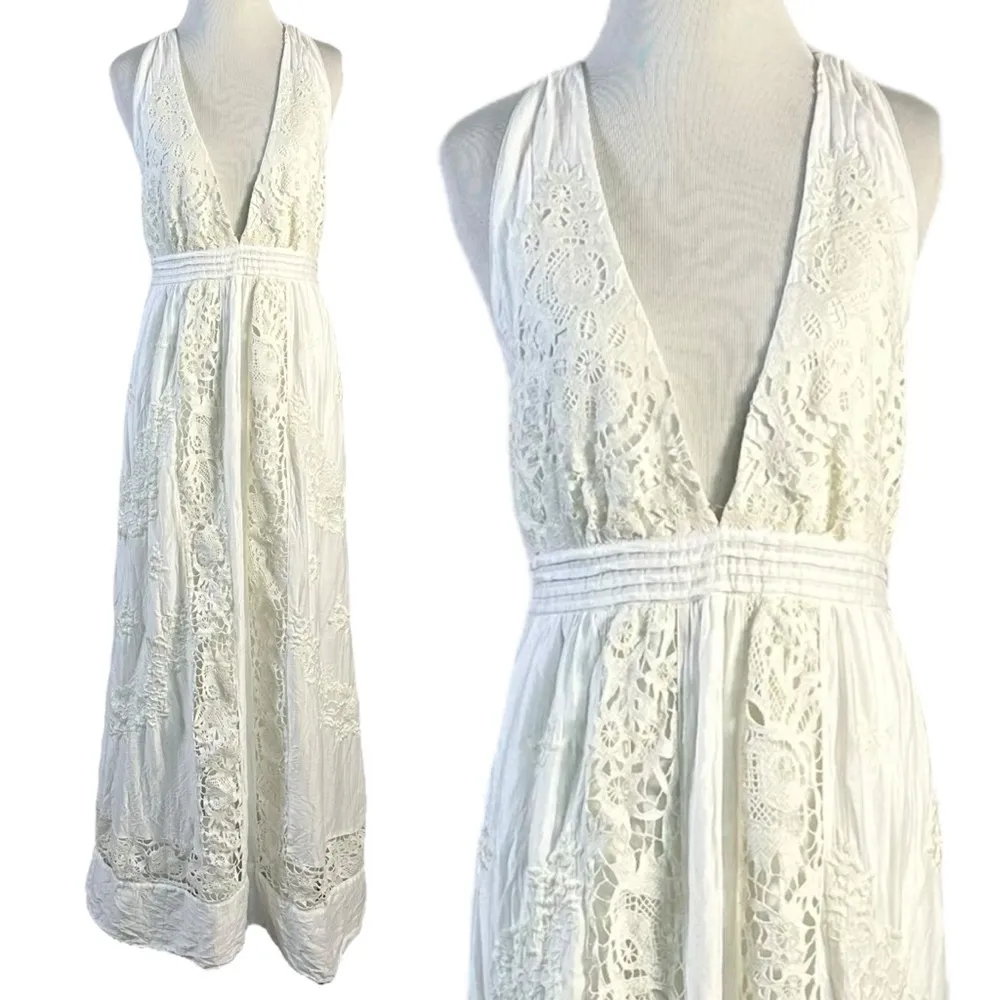 Anthropologie Moulinette Soeurs Amandine Maxi Dress Ivory Lace Ethereal Size 6 - Image 4