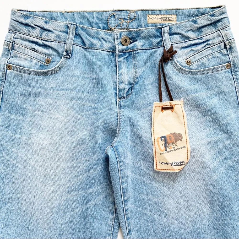 Vintage Chip & Pepper Shorts Light Wash Denim Y2K Bermuda Jean Size 7 Junior NEW - Image 4