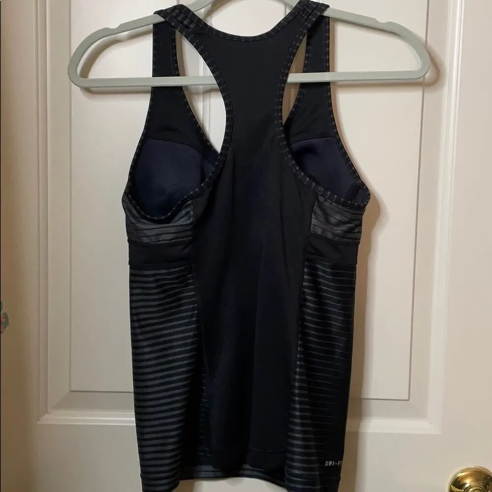 Nike Dri-fit black striped work out top S - Image 7