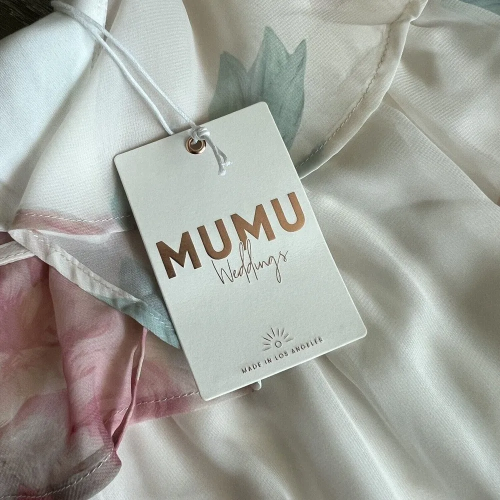 S Caitlin Ruffle Maxi Dress Wedding Bells Floral Bridesmaid - Image 6