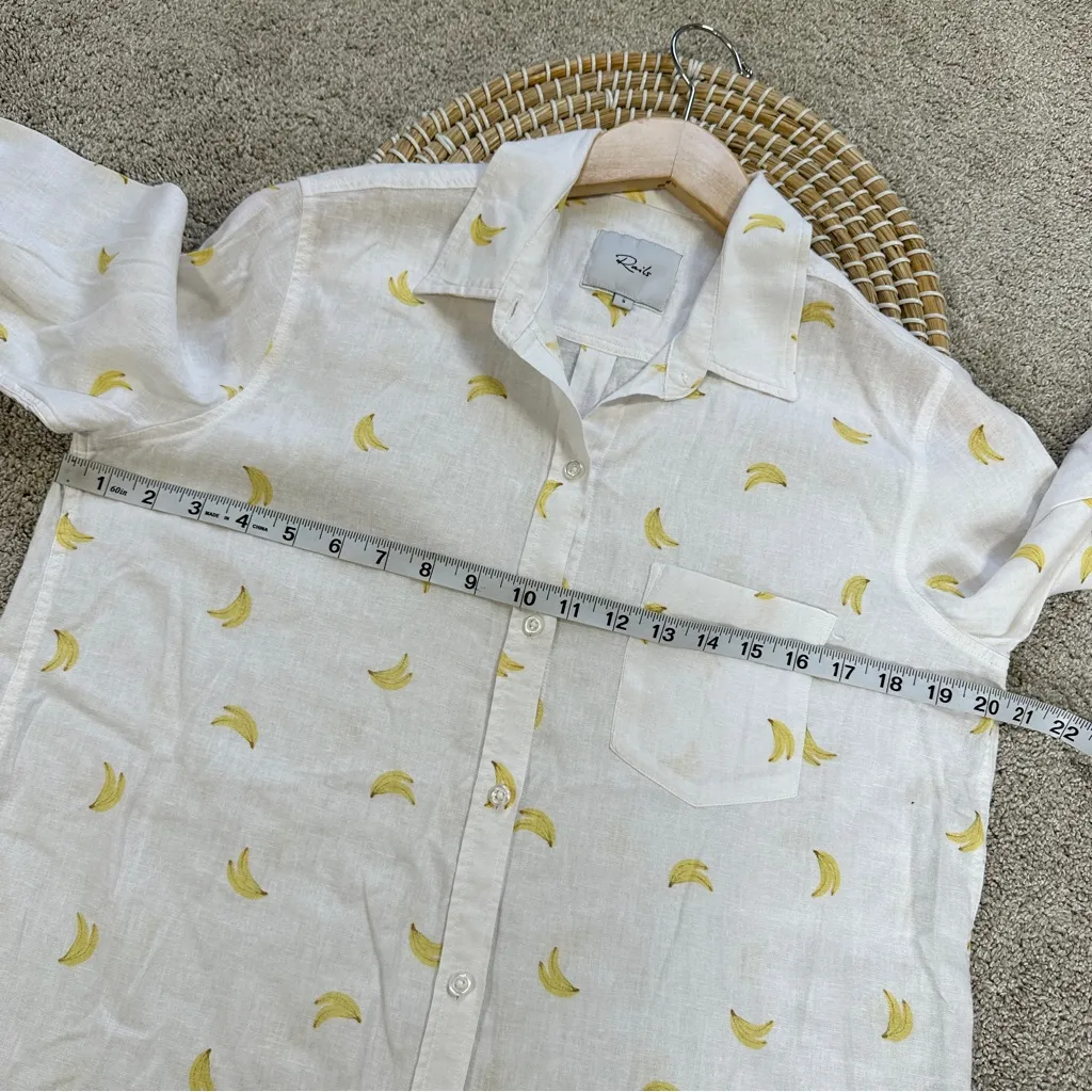 Rails Women’s Linen Blend Charli Banana Bunch Button Down Shirt Longsleeve S - Image 13
