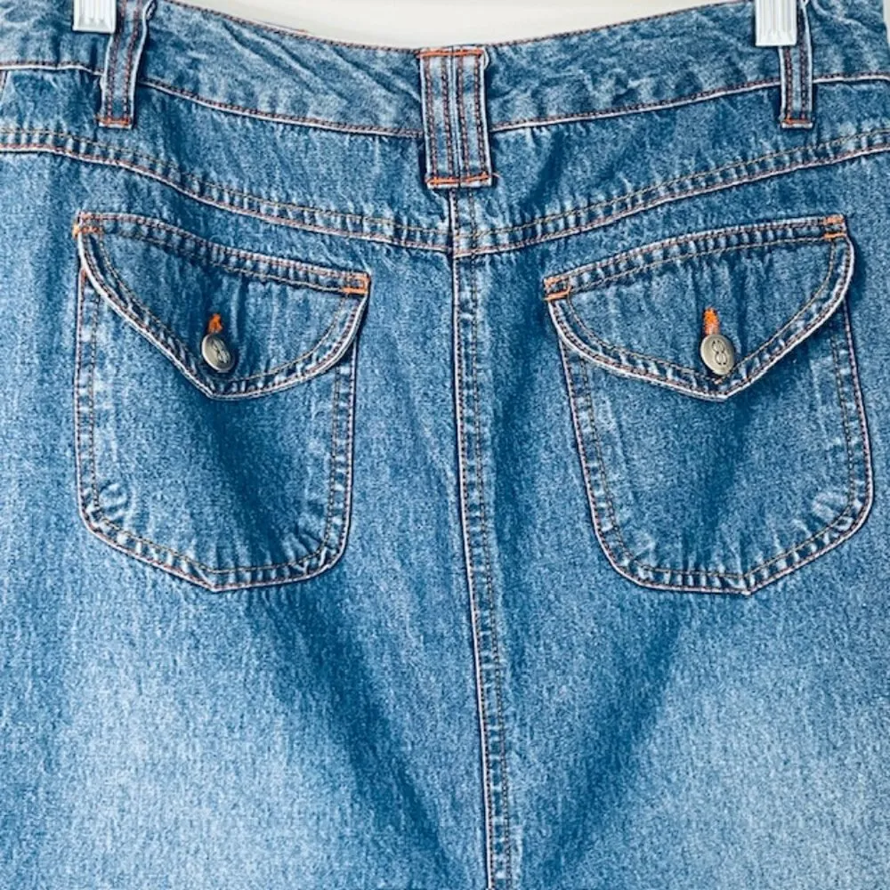 Vintage Y2K 2000's  Bill Blass Denim Maxi Skirt Front Slit 6 Petite - Image 6