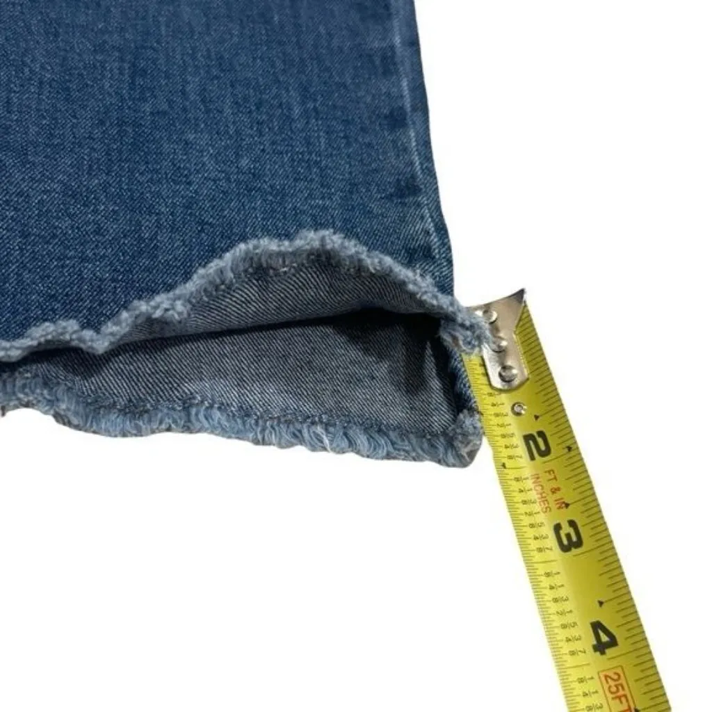 Sundry Raw Hem Slightly Distressed Mid Rise Crop Jeans Comfort Capsule Summer 25 - Image 8