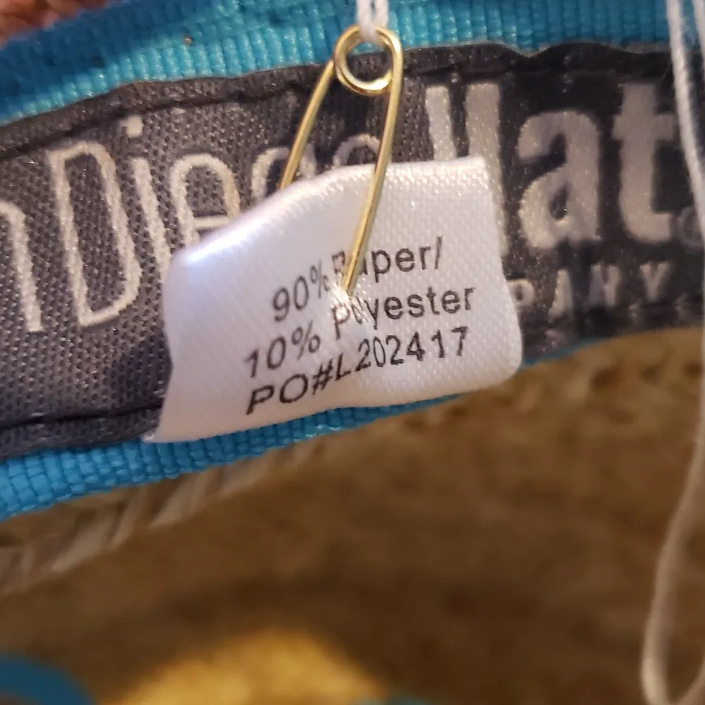 San Diego Hat company beaded, 90% paper wide brim beaded wooden parrots Blue - Image 11