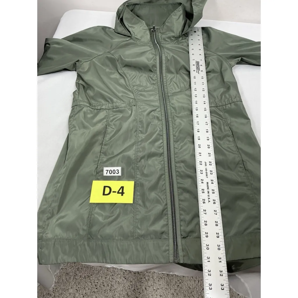 Womans Excellent Condition Athletic Works Hooded Windbreaker M 8-10 Green Zip - Image 6