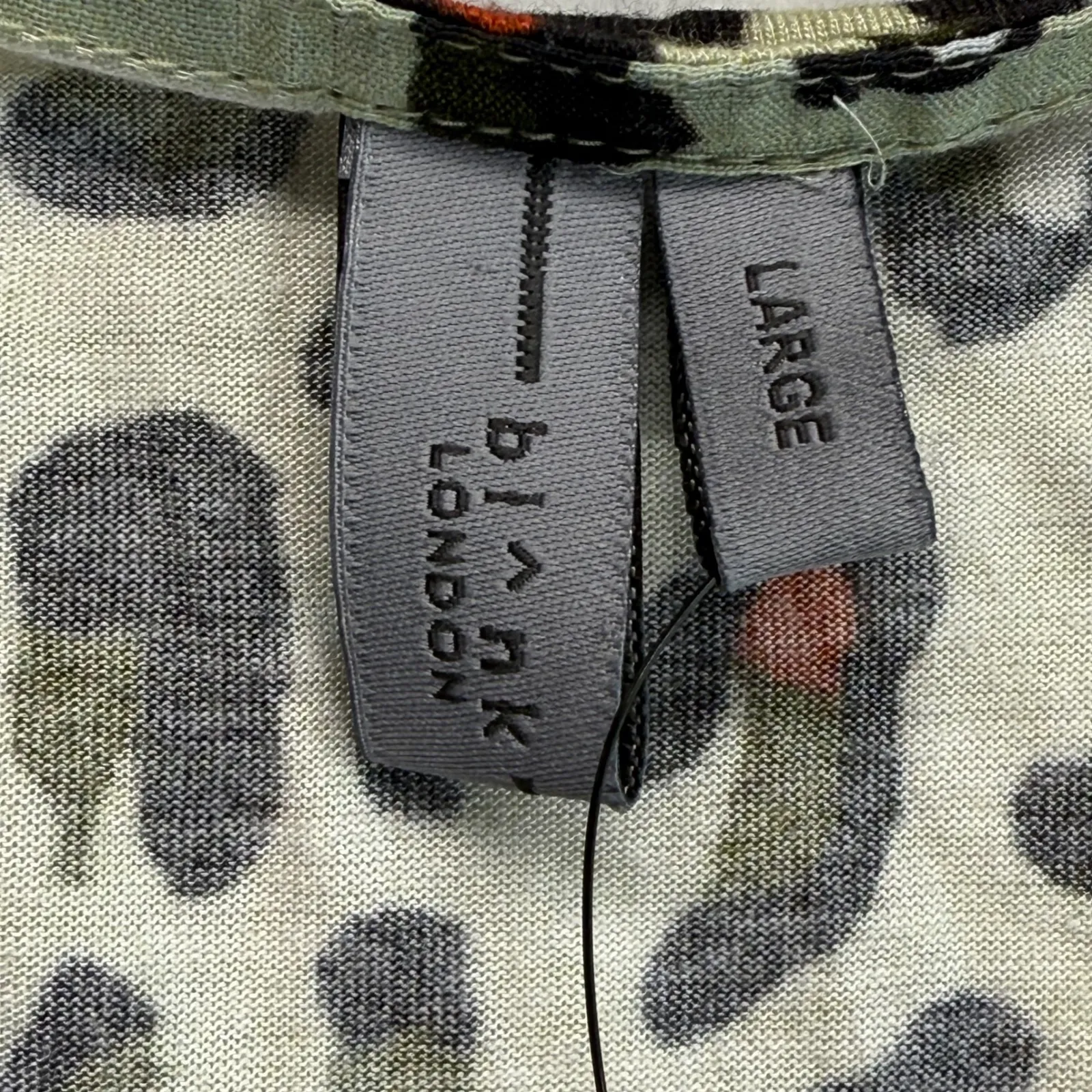 Blank London Animal Print‎ Blouse Elephant Safari Balloon Sleeve Top Large Tan - Image 4