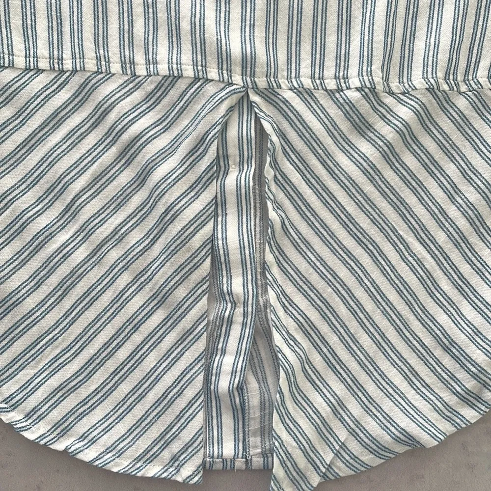 LUCKY BRAND women’s long sleeve button up soft vertical stripe split back size S - Image 13