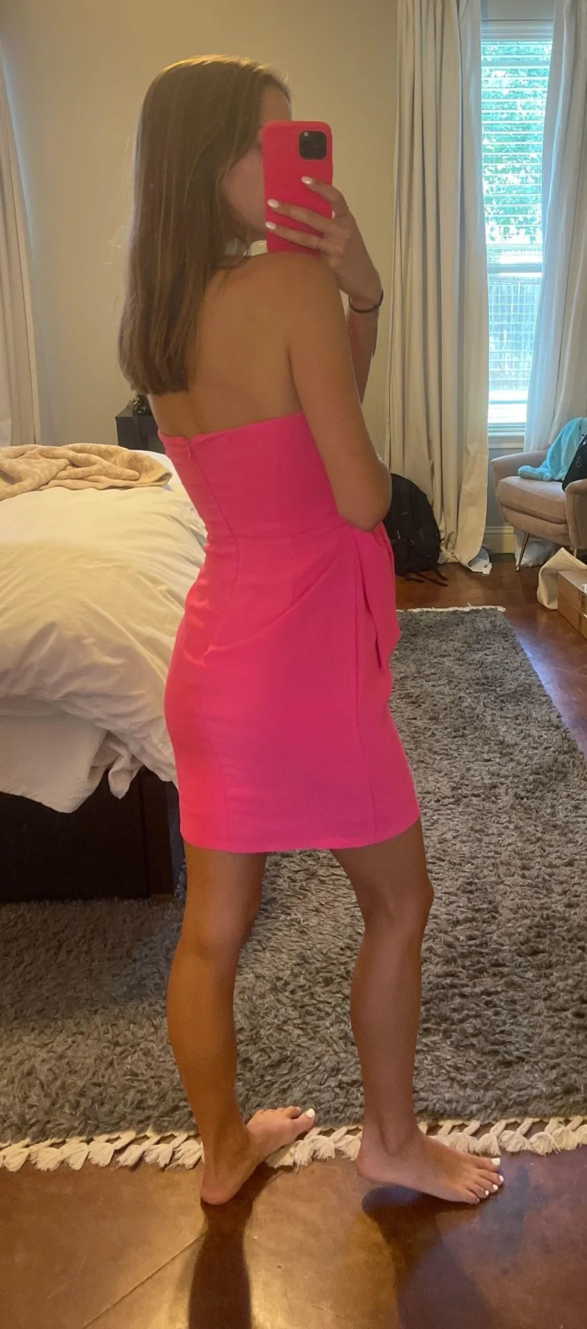 Pink Strapless Dress - Image 3