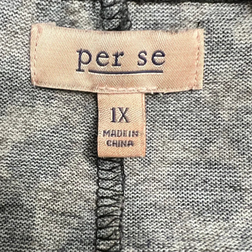 Per Se Women’s 1X Black & Gray Animal Print Long Sleeve Shirt - Image 3