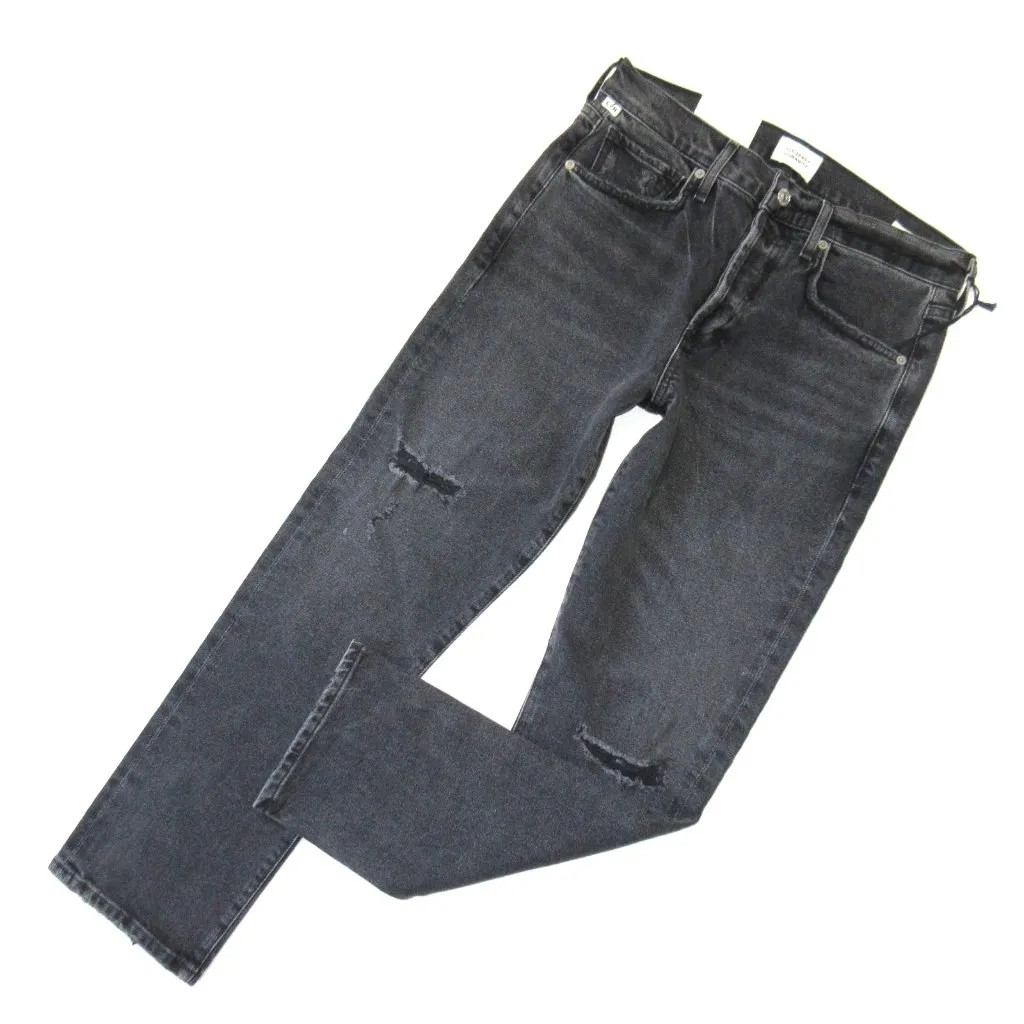 NWT Citizens of Humanity Emerson in Black Pepper Slim Boyfriend Crop Jeans 26 - Image 2