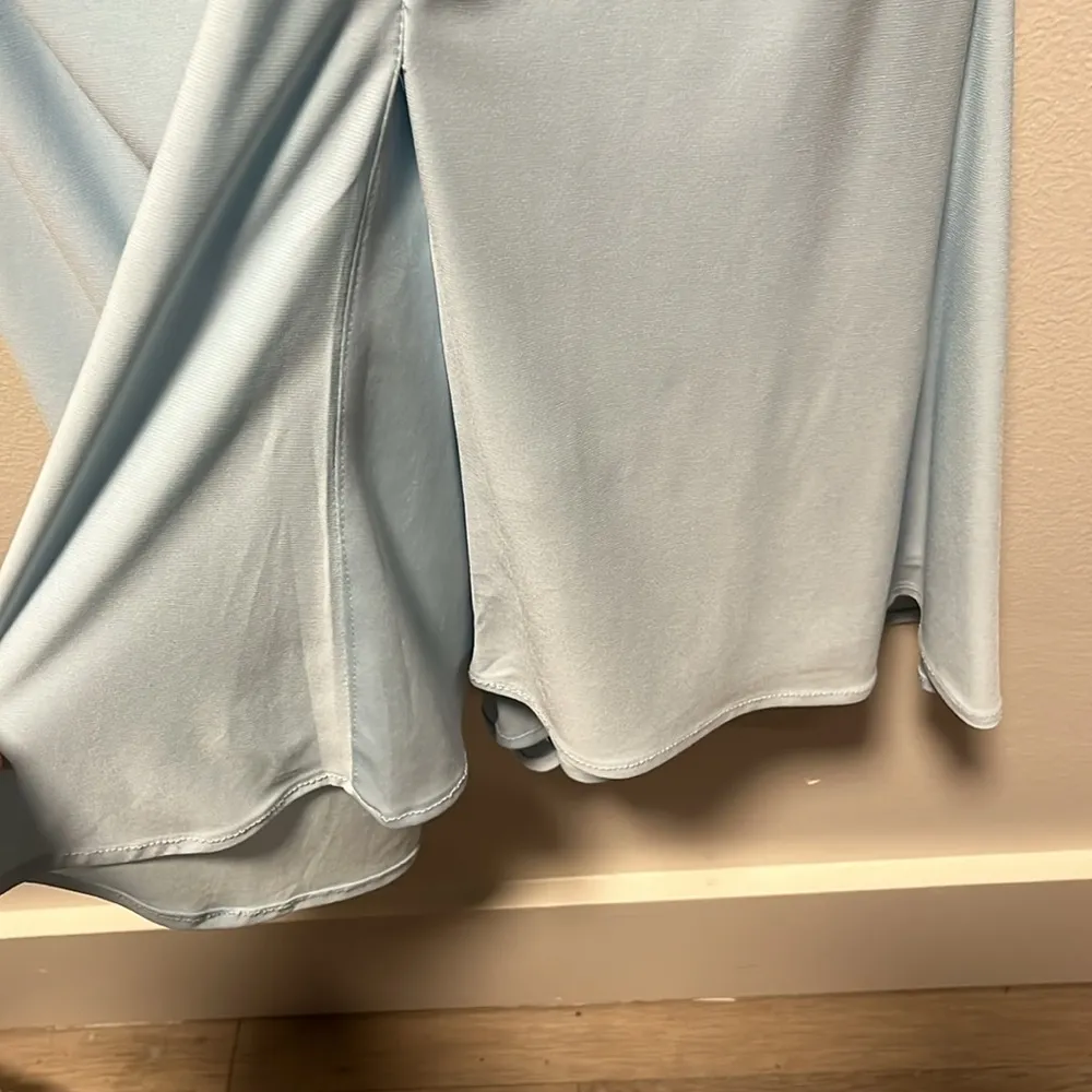 IEENA FOR MAC DUGGAL Powder Blue Foldover Long Sleeve Jeweled Midi Dress,Size 12 - Image 10