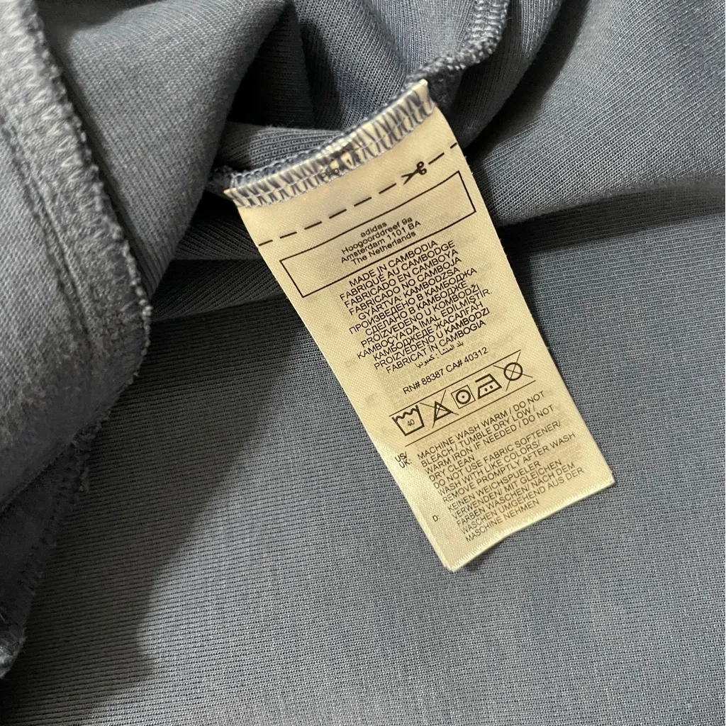 Adidas Blue Future Icons 3 strip crop top womens hoodie sz M - Image 7