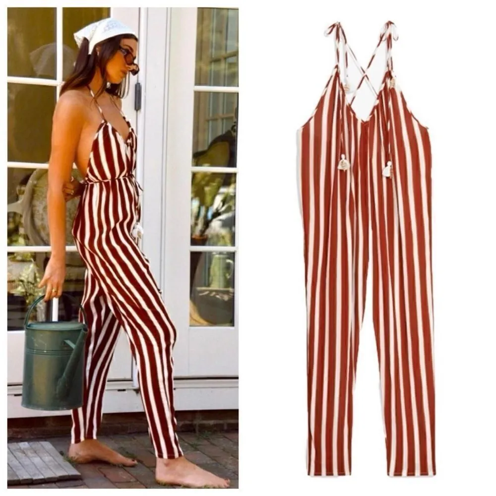 NWT WeWoreWhat Kaia Jumper in Burnt Henna Striped Size S - Image 2