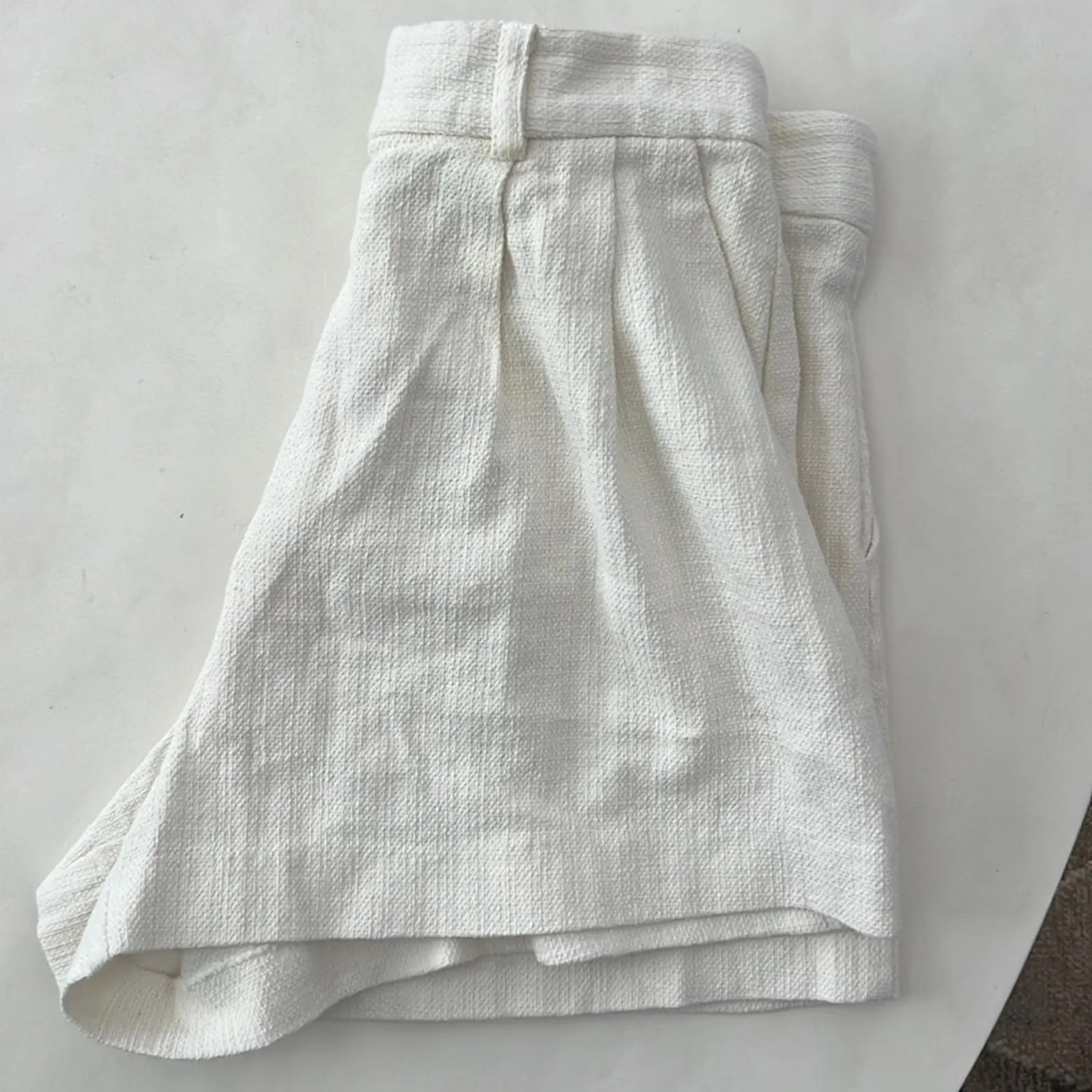 Bec + Bridge Billie High Waisted Bridal Pleat Shorts in White US 8 - Image 6