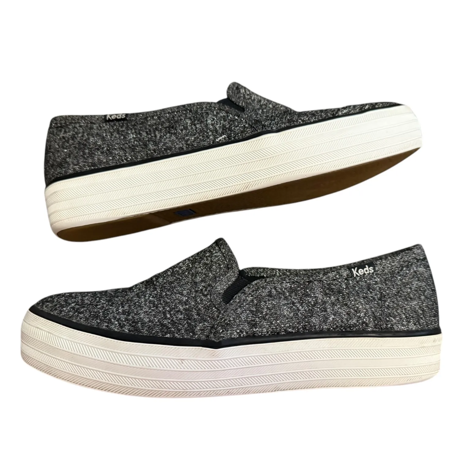 Keds Black Sparkle Dream Foal Slip On Sneaker WF61259 Size 8 - Image 6