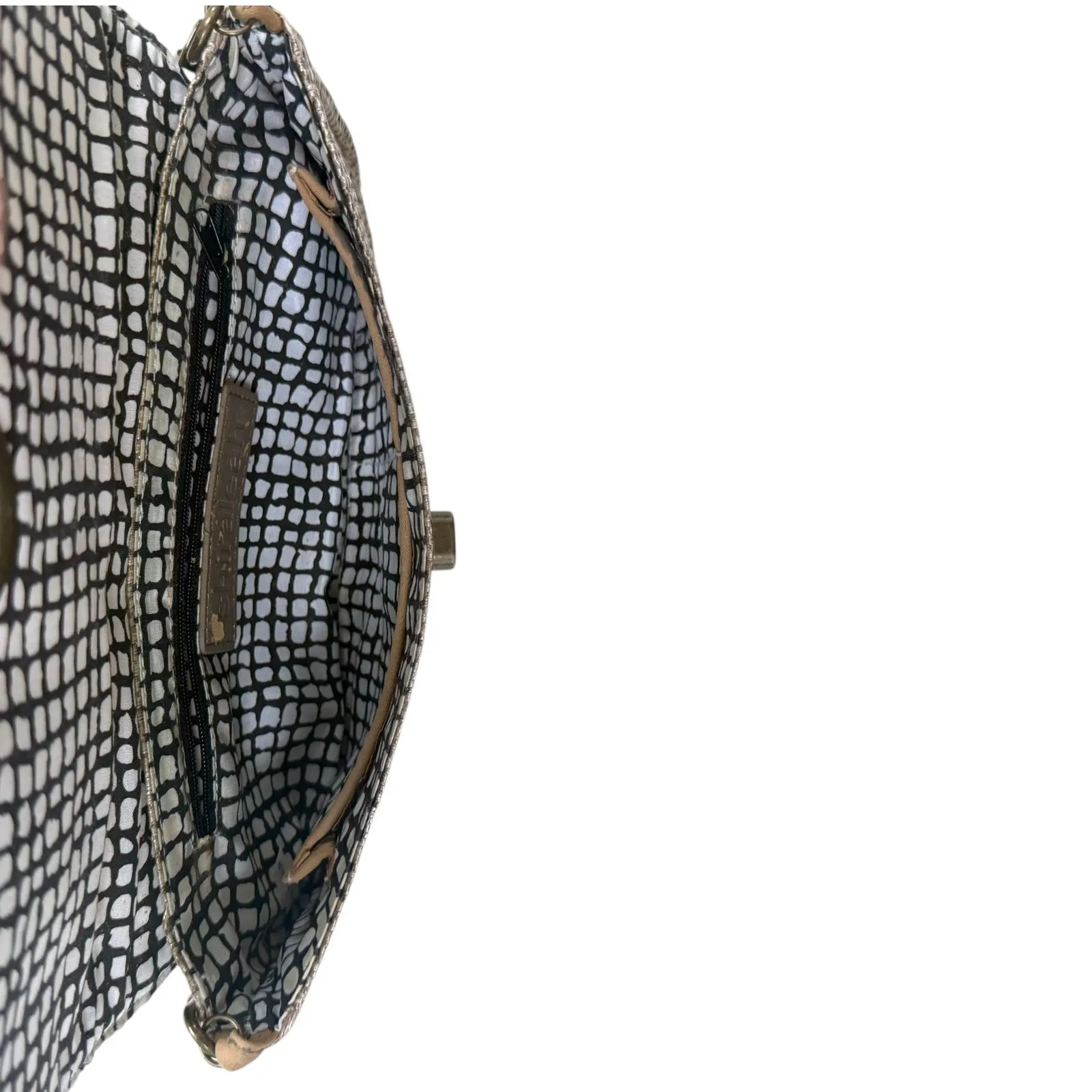 Shiraleah Natural Woven Toggle Clutch Envelope Purse Handbag Tan / Beige - Image 8