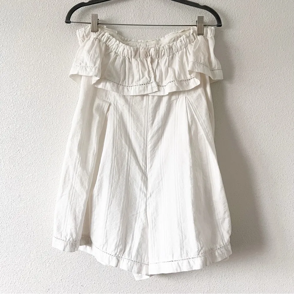Free People Frills and Thrills One Piece Strapless Romper in White - Image 7