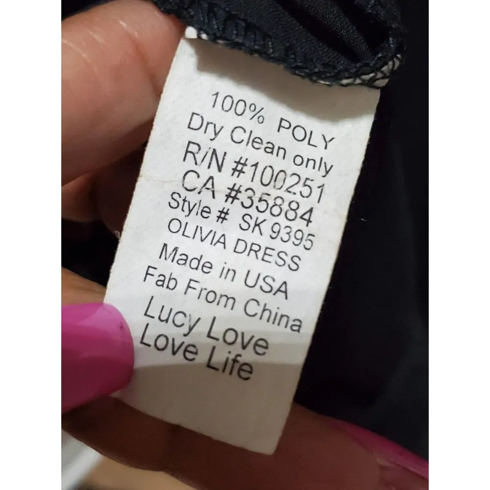 Lucy Love Women's Black Polyester Beach Coverup Knee Length Dress Size M - Image 11