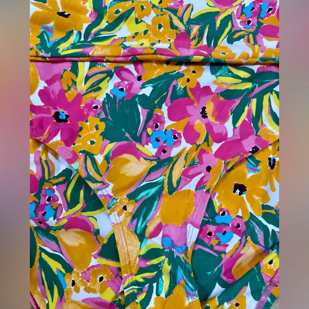 NWT Anne Cole LTD Edition Floral V wire Bikini Top Convertible High Waist Swim - Image 6