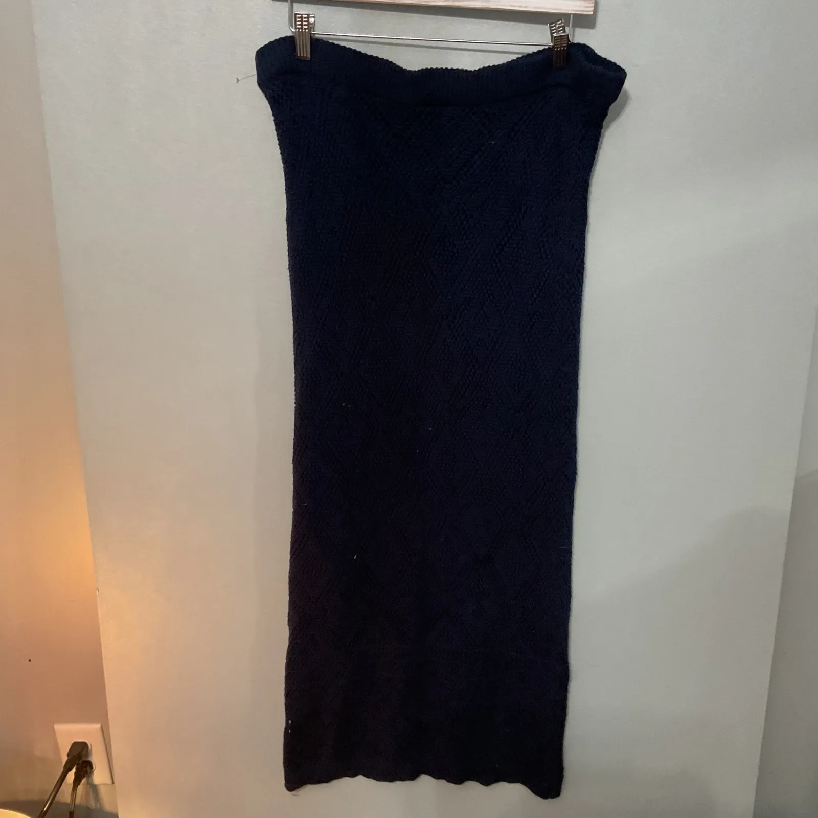 freshman1996 Navy Knit Midi Skirt Women's Size M Blue Size M - Image 3